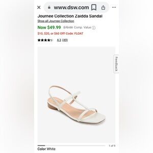 Journey Collection women’s white bow sandal
